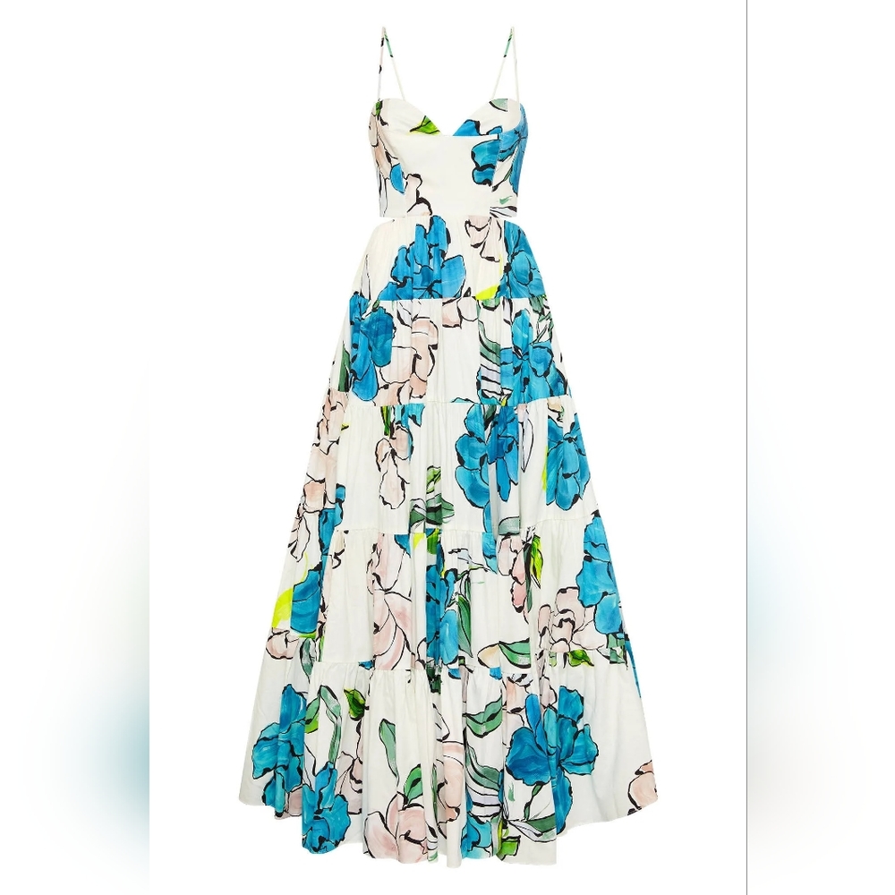 🚫SOLD AJE Botanical Tiered Maxi Dress Size 10 - Picture 4 of 9